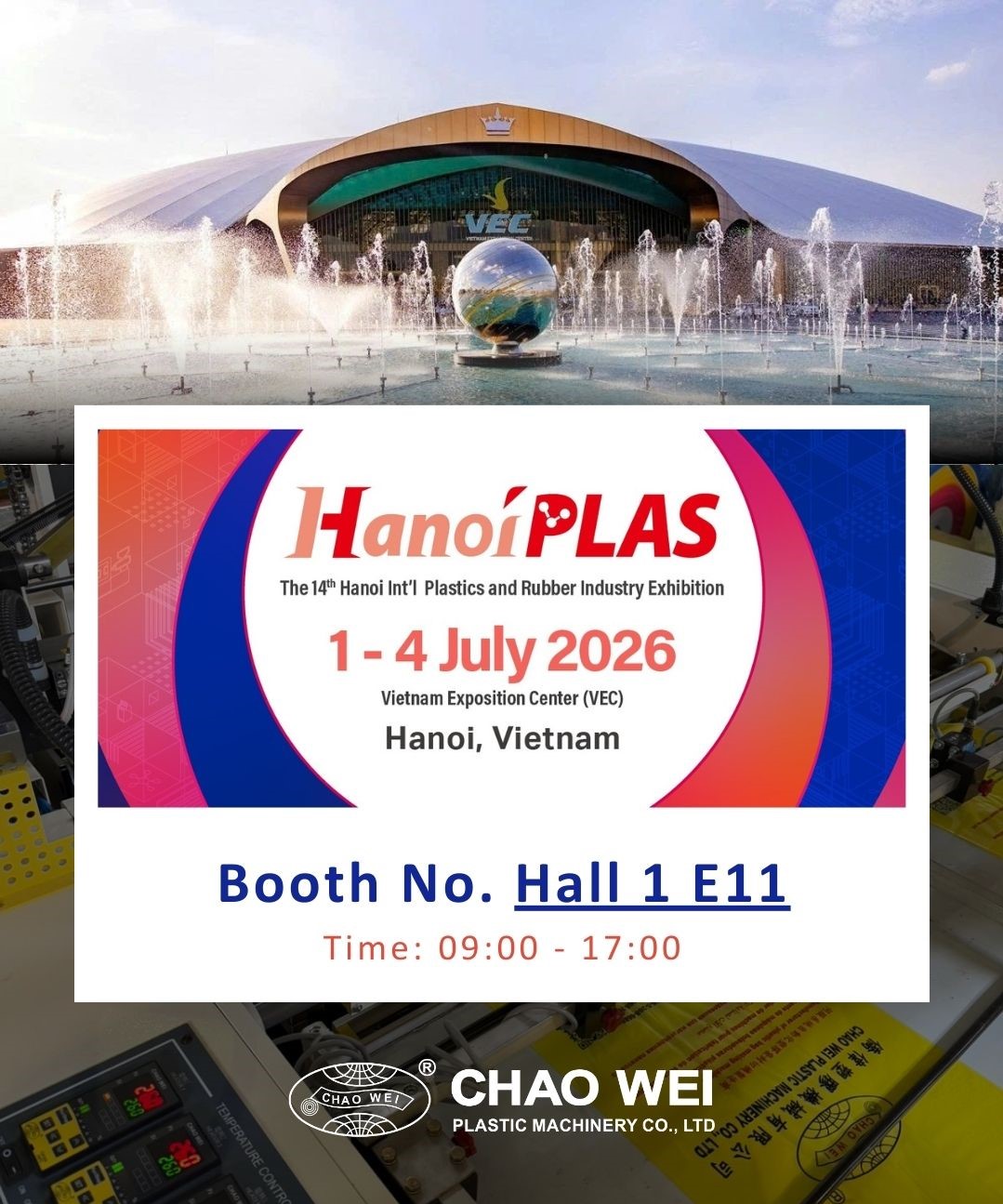 HANOIPLAS 2026 Machine on Display - BOOTH: H1 E11 